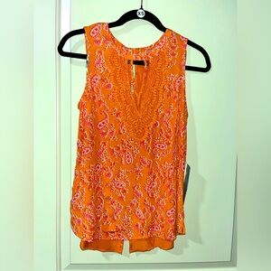 NWT Orange Paisley Sleeveless Top